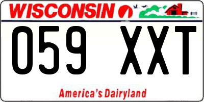 WI license plate 059XXT