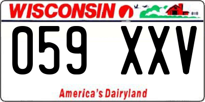 WI license plate 059XXV