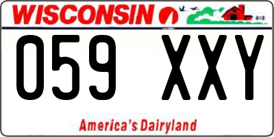 WI license plate 059XXY