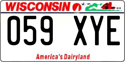 WI license plate 059XYE