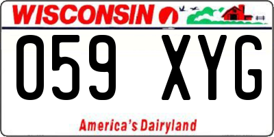 WI license plate 059XYG