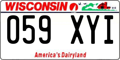 WI license plate 059XYI