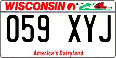 WI license plate 059XYJ
