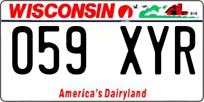 WI license plate 059XYR