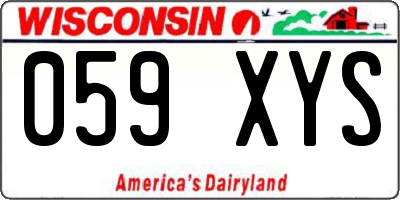WI license plate 059XYS