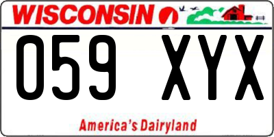 WI license plate 059XYX