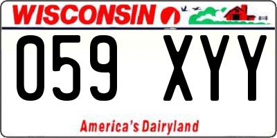 WI license plate 059XYY