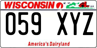 WI license plate 059XYZ