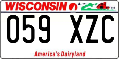 WI license plate 059XZC