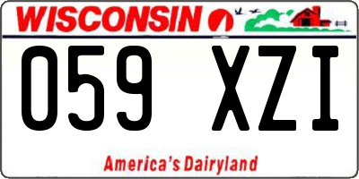 WI license plate 059XZI