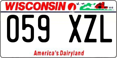 WI license plate 059XZL