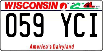 WI license plate 059YCI