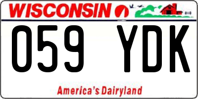 WI license plate 059YDK