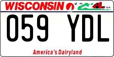 WI license plate 059YDL