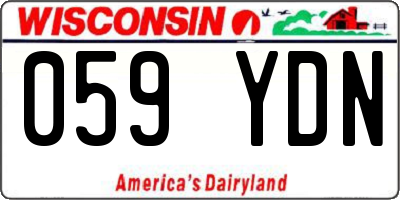 WI license plate 059YDN
