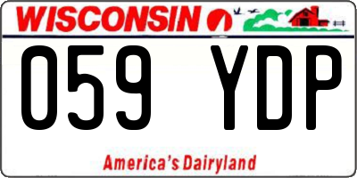 WI license plate 059YDP