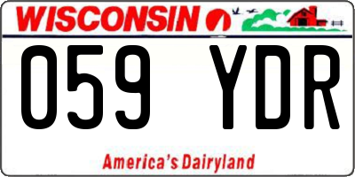 WI license plate 059YDR