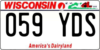 WI license plate 059YDS