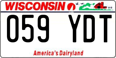 WI license plate 059YDT