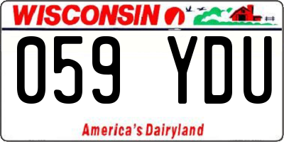 WI license plate 059YDU