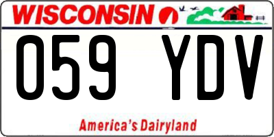 WI license plate 059YDV