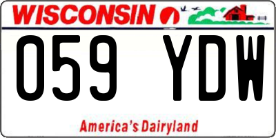 WI license plate 059YDW