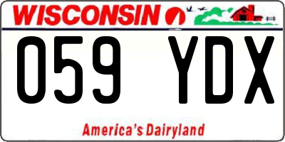 WI license plate 059YDX