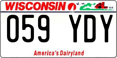 WI license plate 059YDY