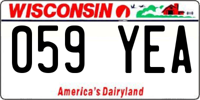 WI license plate 059YEA