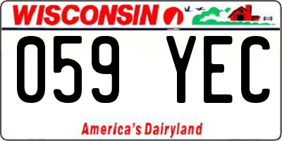 WI license plate 059YEC