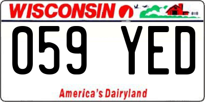WI license plate 059YED