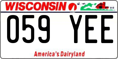 WI license plate 059YEE