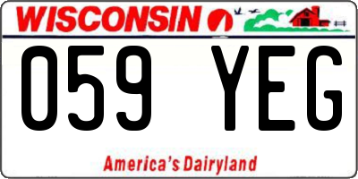 WI license plate 059YEG