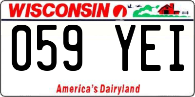 WI license plate 059YEI