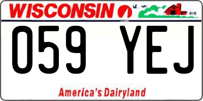 WI license plate 059YEJ
