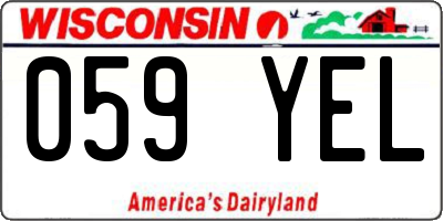 WI license plate 059YEL