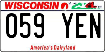 WI license plate 059YEN