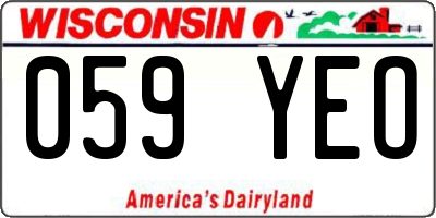 WI license plate 059YEO