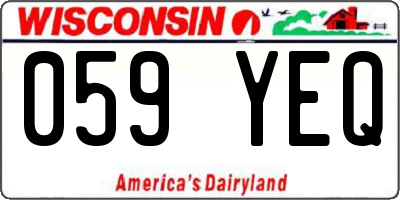 WI license plate 059YEQ