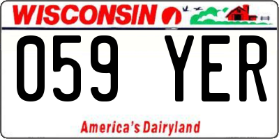 WI license plate 059YER