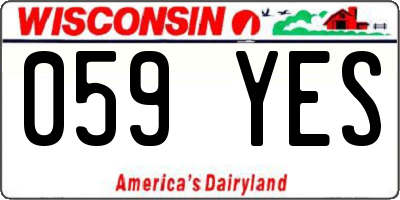 WI license plate 059YES