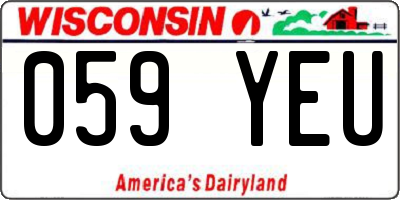 WI license plate 059YEU