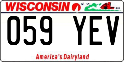 WI license plate 059YEV