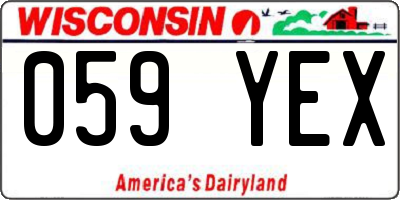 WI license plate 059YEX