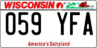 WI license plate 059YFA
