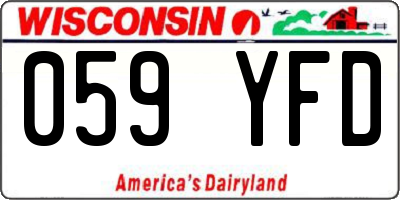 WI license plate 059YFD