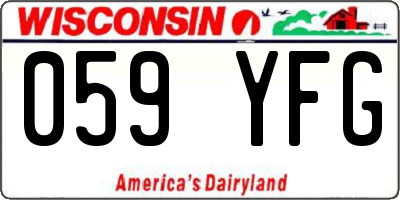 WI license plate 059YFG