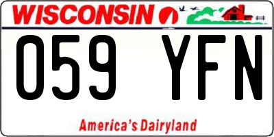 WI license plate 059YFN