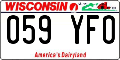 WI license plate 059YFO