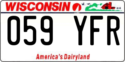 WI license plate 059YFR